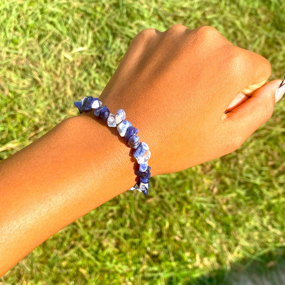 Blue Crystal Rock Bracelet